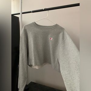 Champion reverse weave gray cropped crew neck, size M
